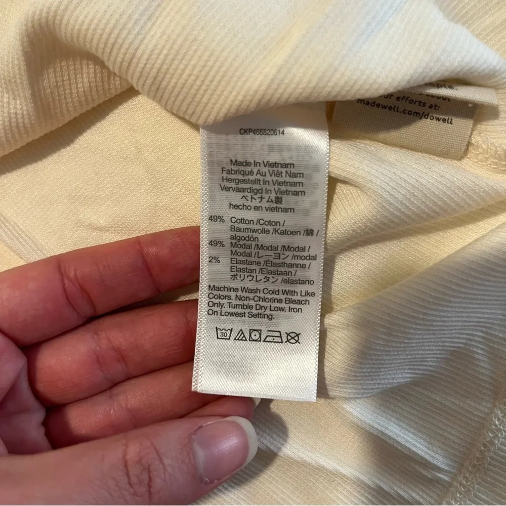 Madewell Ribbed Button Down Ruched Polo Cardigan - Picture 5 of 10